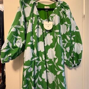 Kate Spade Green Dress with White Floral Design